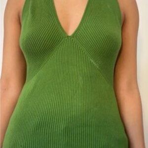 Banana Republic Green Ribbed Halter Top